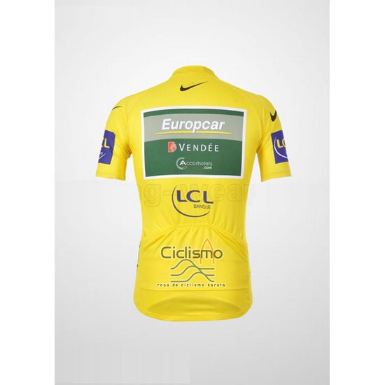 Europcar Lider Ropa Ciclismo Culotte Corto 2011 Hombre Mangas Cortas AMarillo
